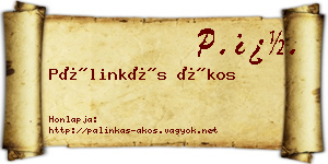 Pálinkás Ákos névjegykártya
